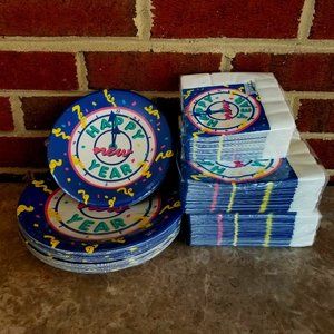 NEW Happy New Year 75 Plates and 150 Napkins